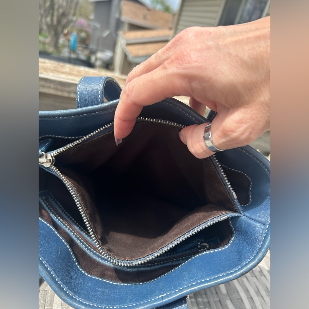 1992 True Vintage Cornflower Blue Coach Hampton Shoulder Bag Tote​ - Picture 12 of 14